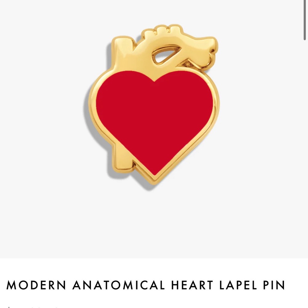 V Coterie Modern Anatomical heart Label Pin